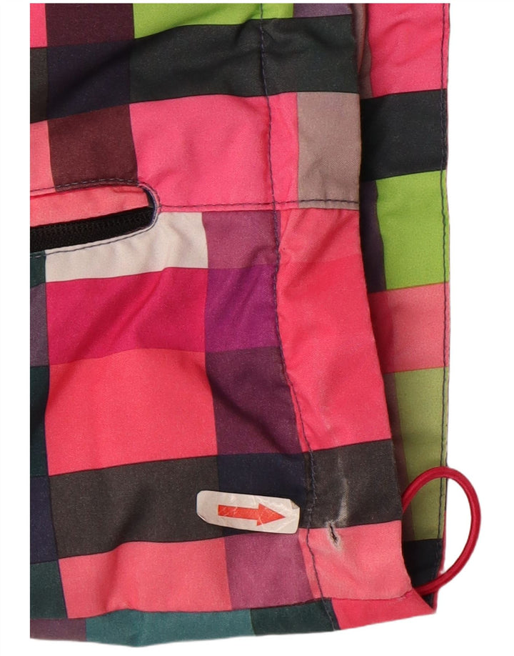 Giacca antipioggia con cappuccio da donna Maui and Sons UK 14 medio a quadri multicolore