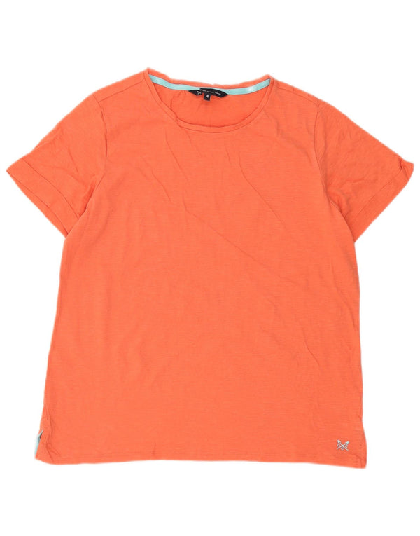 Crew Clothing T-shirt da donna Top UK 14 Large Arancione Cotone