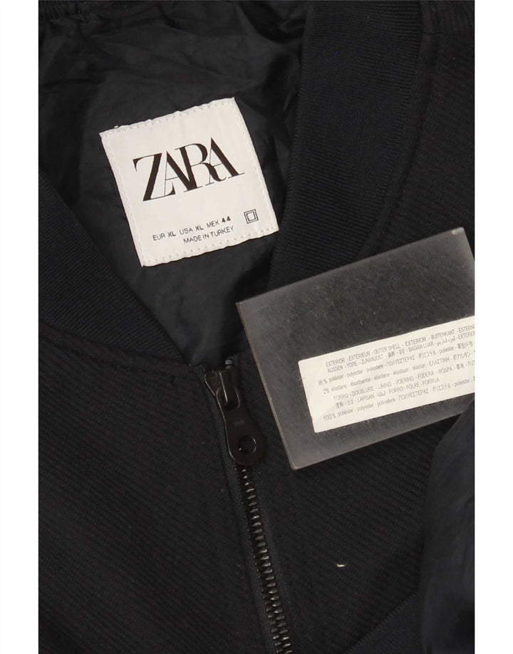 Giubbotto bomber da uomo Zara UK 42 XL poliestere blu navy