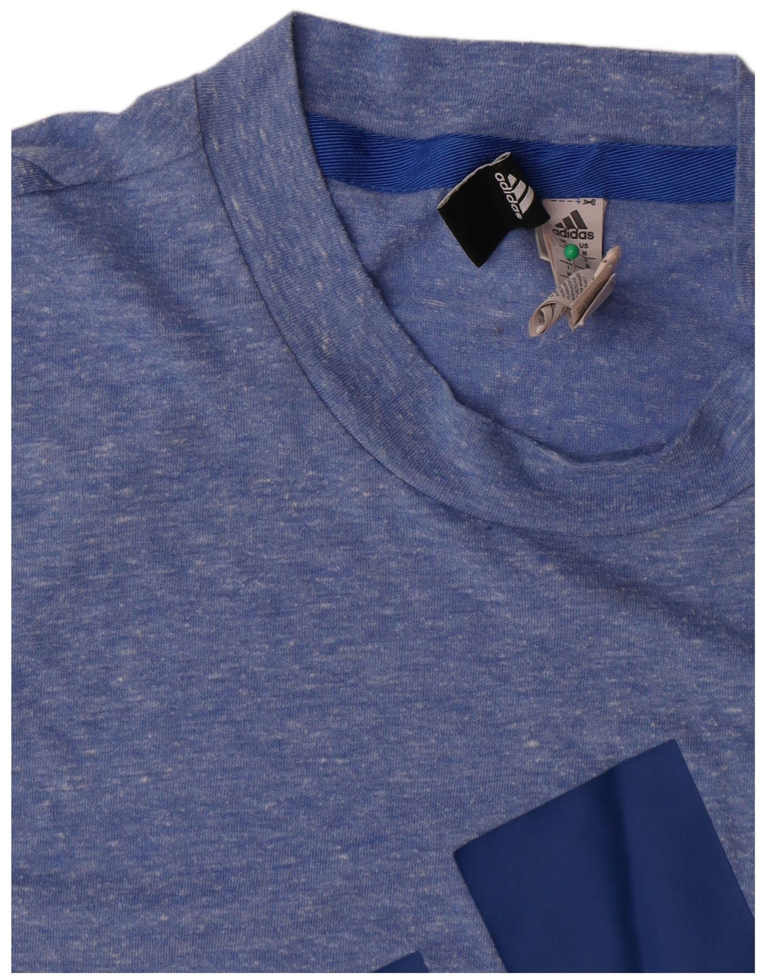 T-shirt grafica da uomo Adidas Top in poliestere chiazzato blu medio
