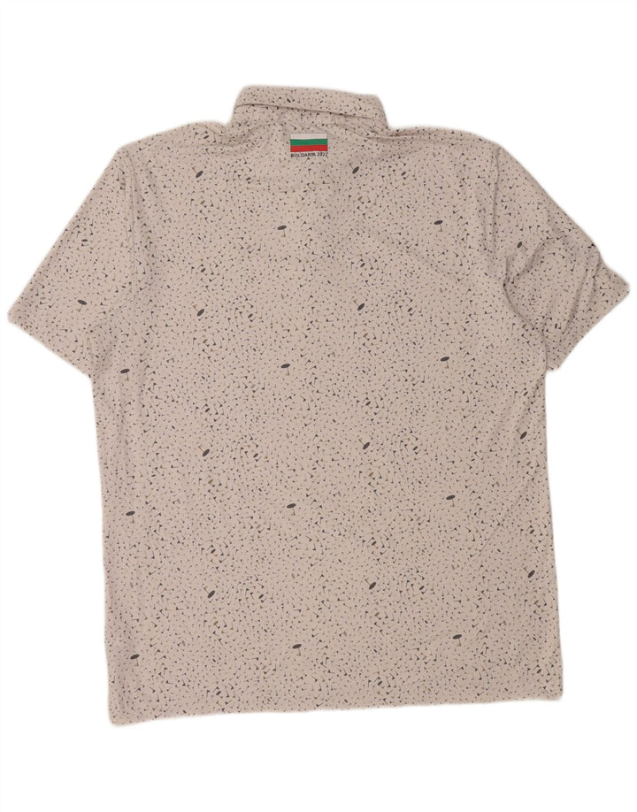 Polo Adidas da uomo grande in poliestere maculato bianco