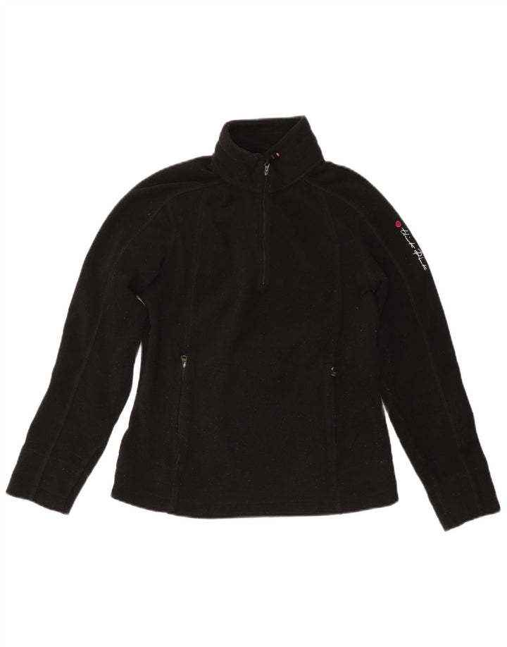Maglione in pile da donna con collo con zip Think Pink UK 10 piccolo poliestere nero