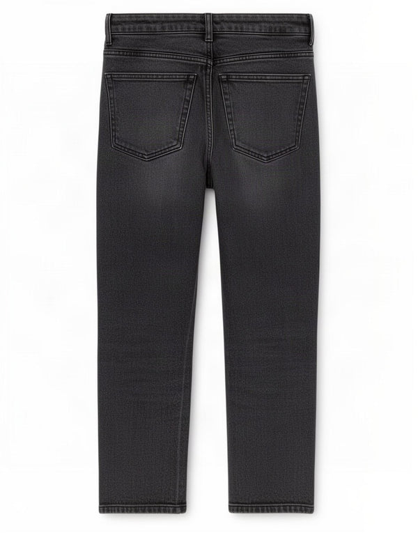 Jeans dritti corti da donna Topshop W26 L24 cotone grigio