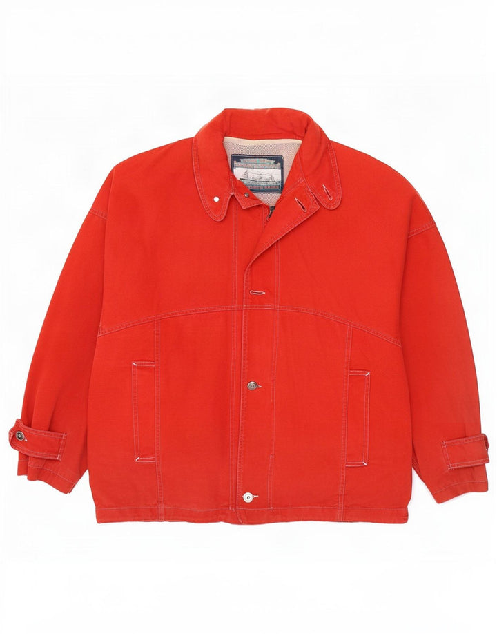 Giubbotto bomber da yachting vintage da uomo UK 44 2XL rosso