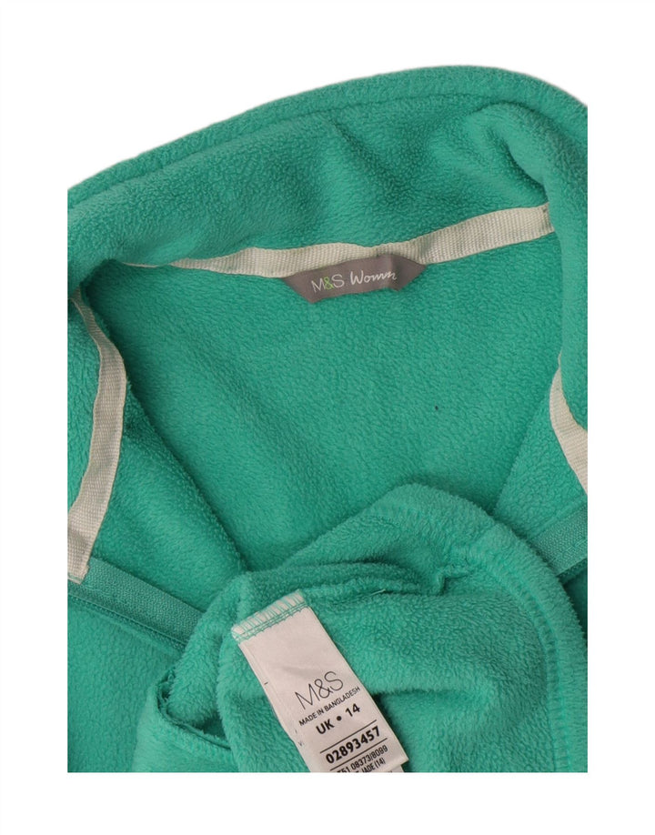 Giacca in pile da donna Marks & Spencer UK 14 Large Verde Poliestere