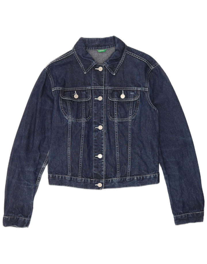 Giacca in denim da donna Benetton UK 40 grande cotone blu
