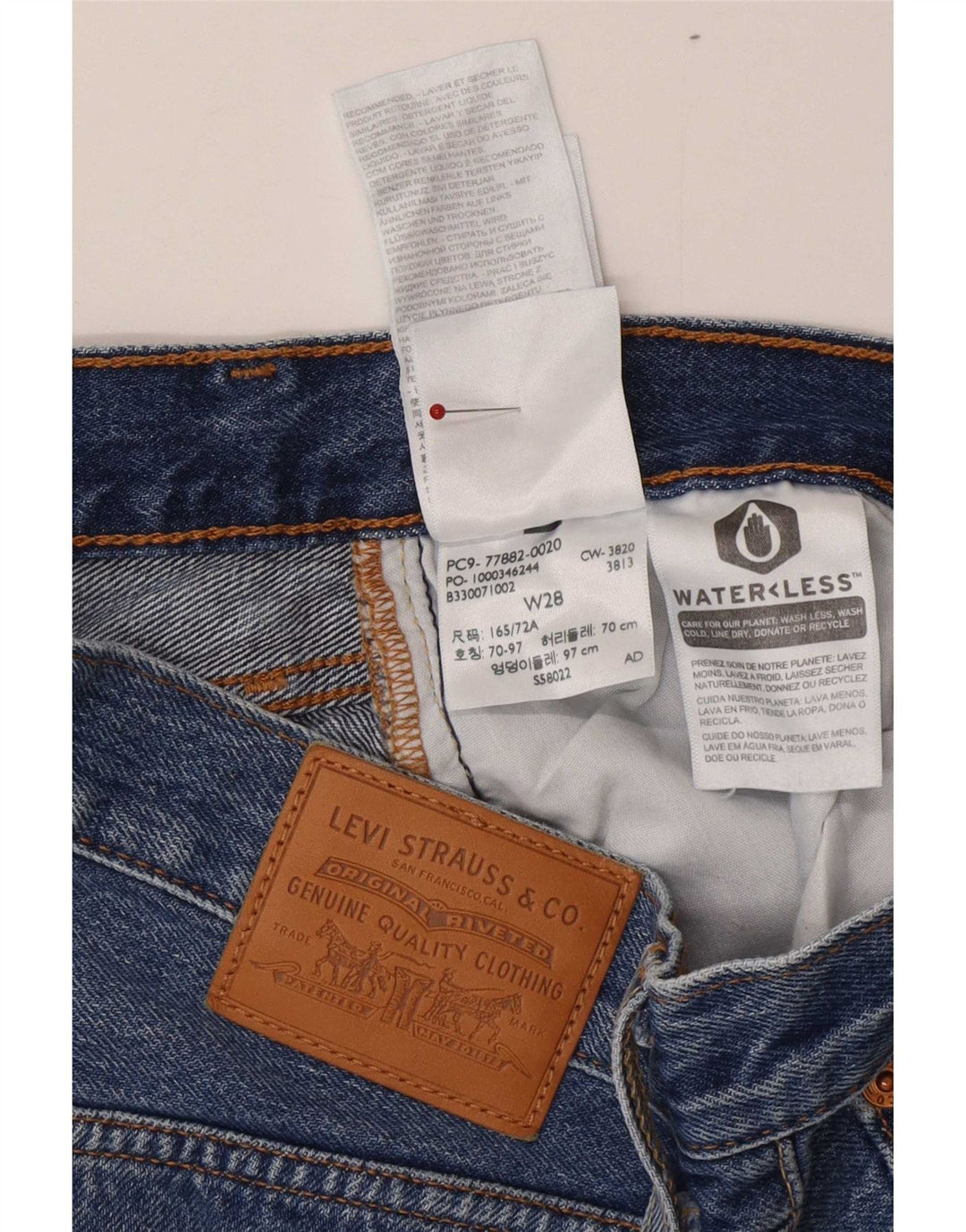 Gonna di jeans da donna Levi's W28 in cotone blu medio