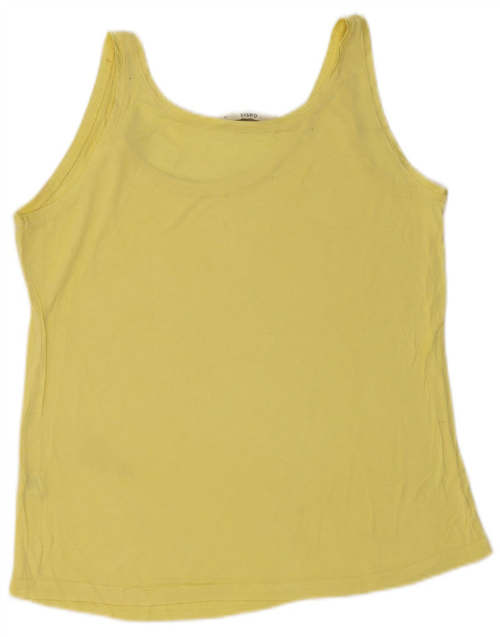 OASIS Womens Vest Top UK 12 Medium Yellow Viscose