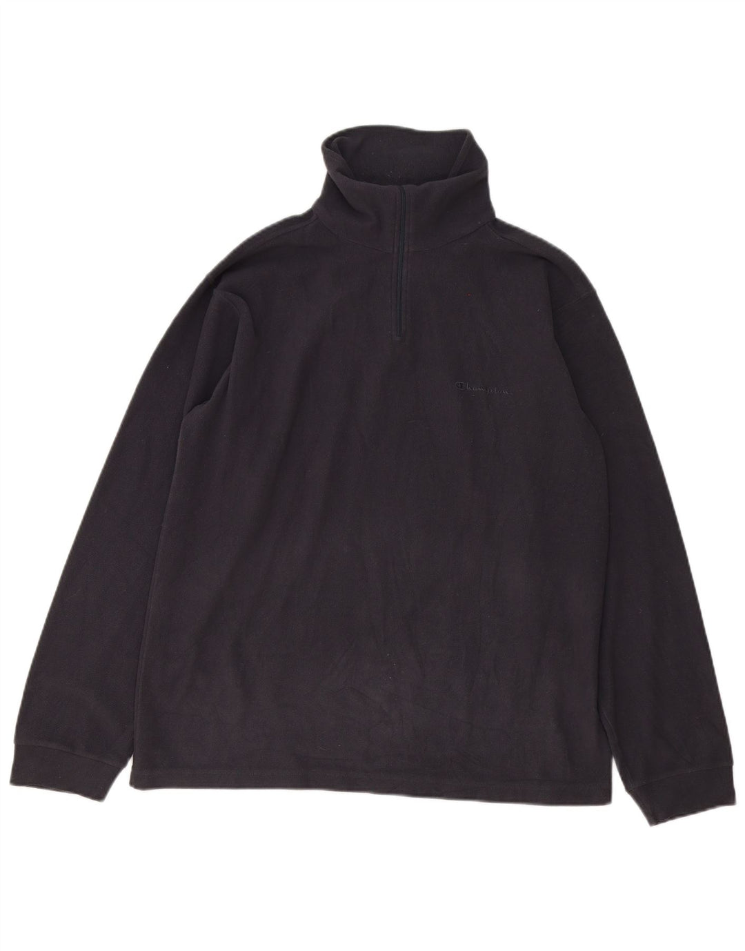Maglione in pile da uomo Champion con zip e collo in poliestere grigio medio