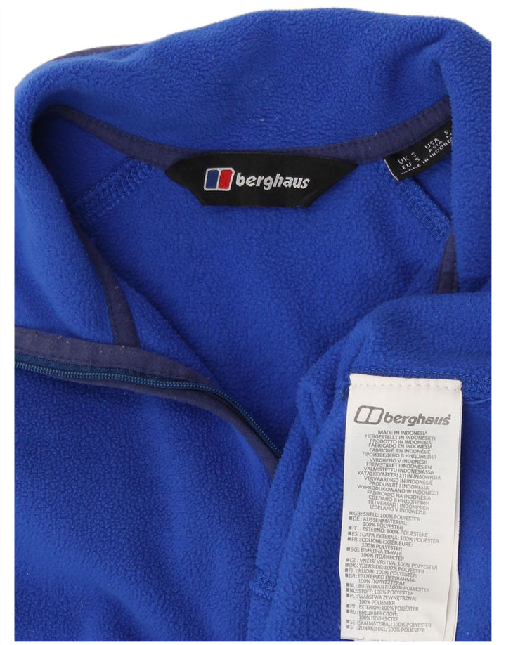 Maglione in pile da uomo Berghaus con zip e collo piccolo in poliestere blu