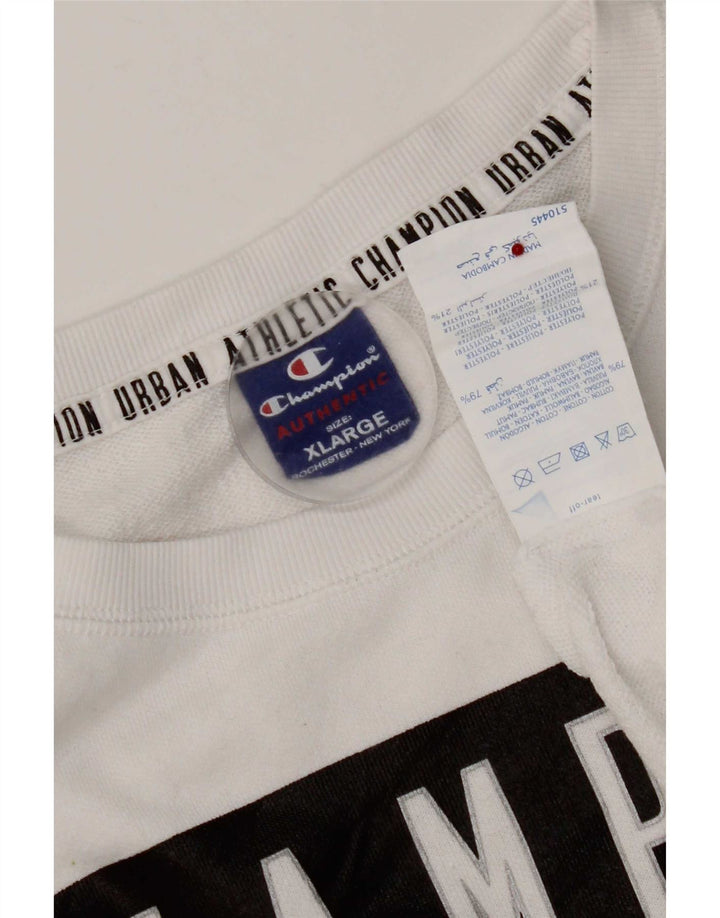 Felpa grafica da uomo Champion Jumper XL in cotone bianco