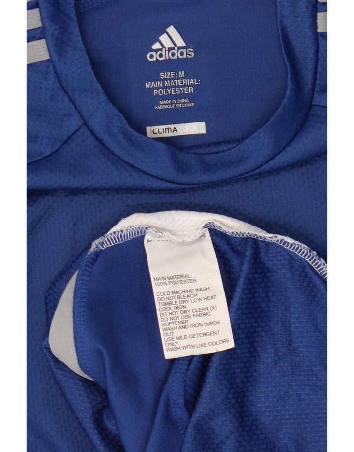 Canotta Adidas Climacool da uomo in poliestere color block blu medio