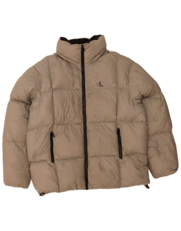 Giacca imbottita da uomo Calvin Klein Jeans UK 34 XS Beige Poliammide