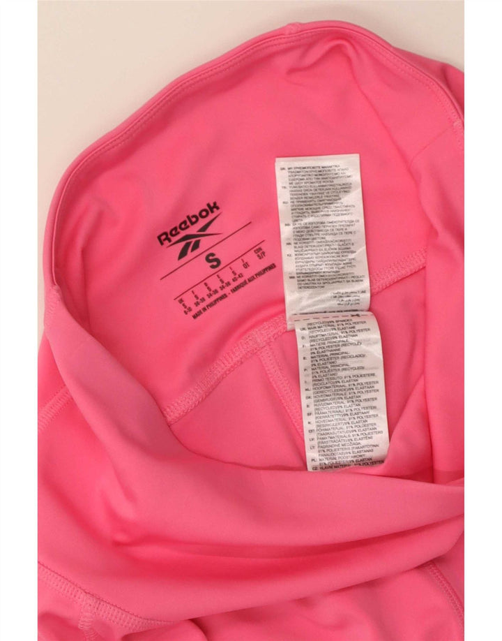 Leggings Reebok Donna UK 8/10 Small Rosa Poliestere