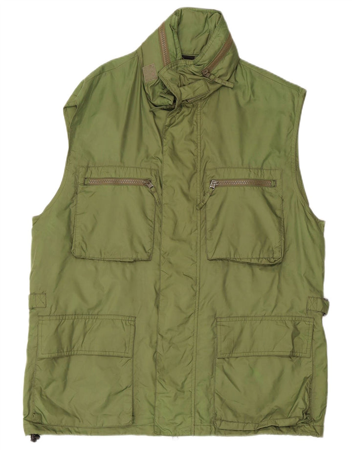 ALBERTO ASPESI Gilet da uomo con cappuccio UK 42 XL Nylon verde
