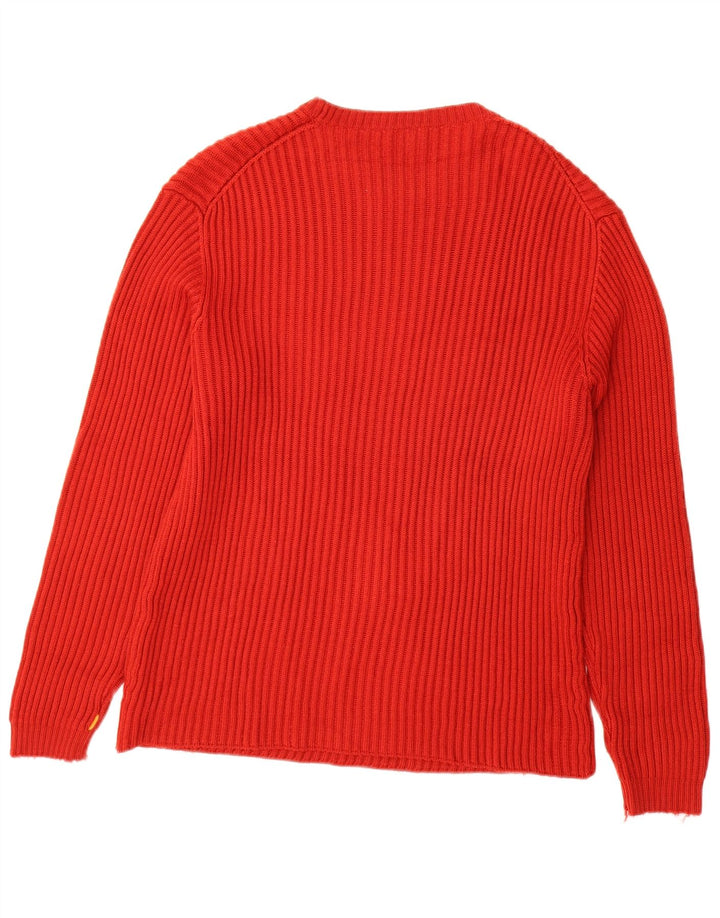 Maglione girocollo da uomo HUGO BOSS grande in lana rossa