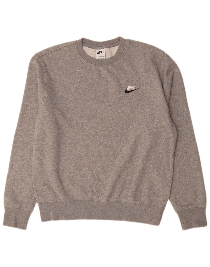 Felpa Nike da uomo in cotone chiazzato grigio medio