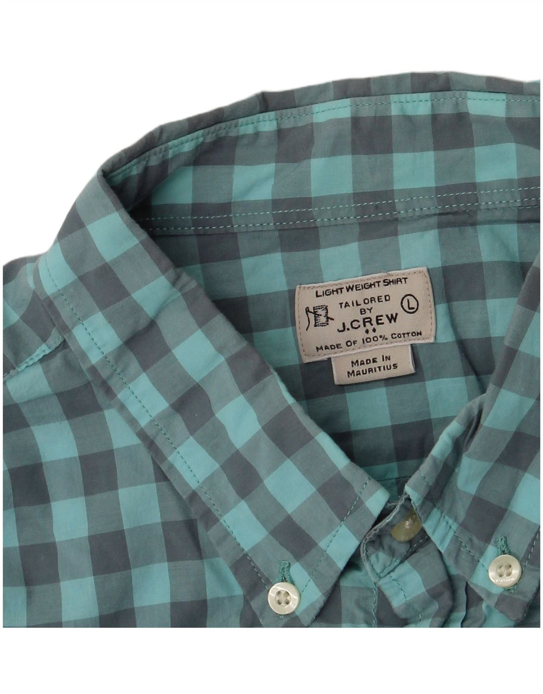 Camicia da uomo J. Crew grande in cotone a quadretti blu
