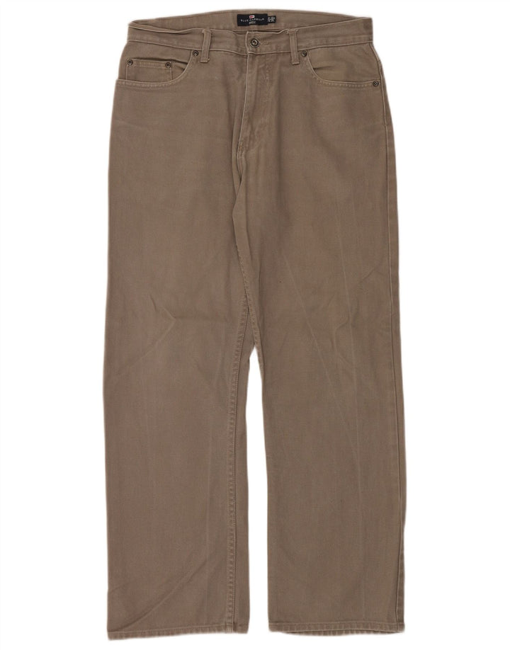 Jeans dritti da uomo Marks & Spencer blu Harbour W32 L29 cotone beige