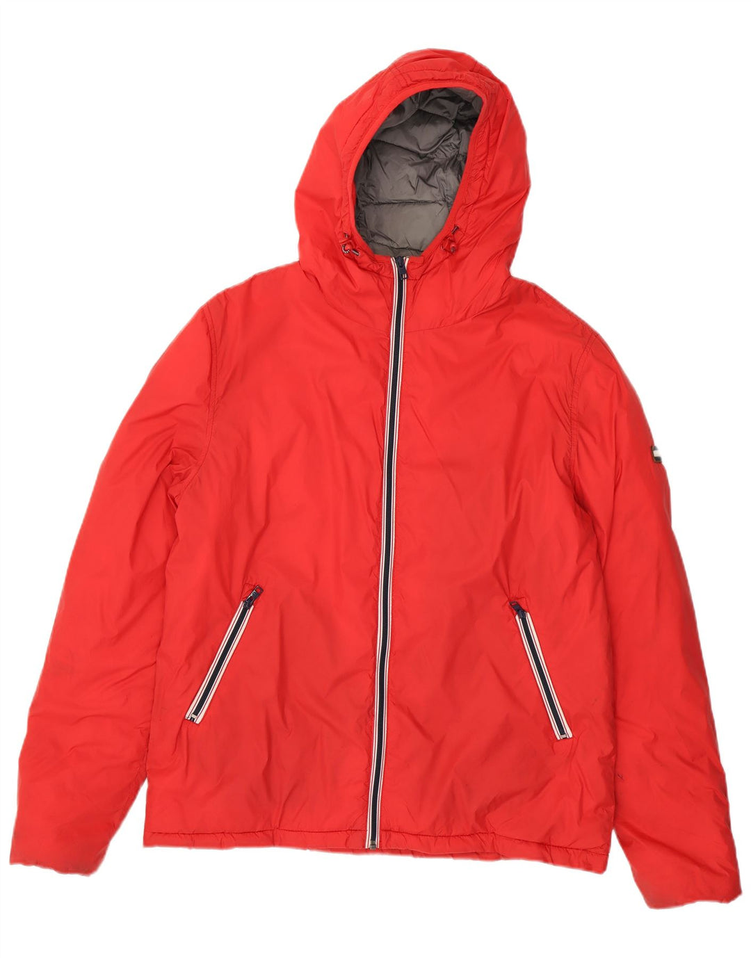 Giacca imbottita con cappuccio da uomo Tommy Hilfiger UK 40 Large Red Nylon