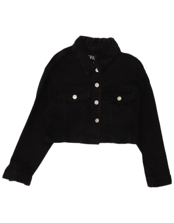 Giacca di jeans oversize corta da donna Zara UK 14 media nera