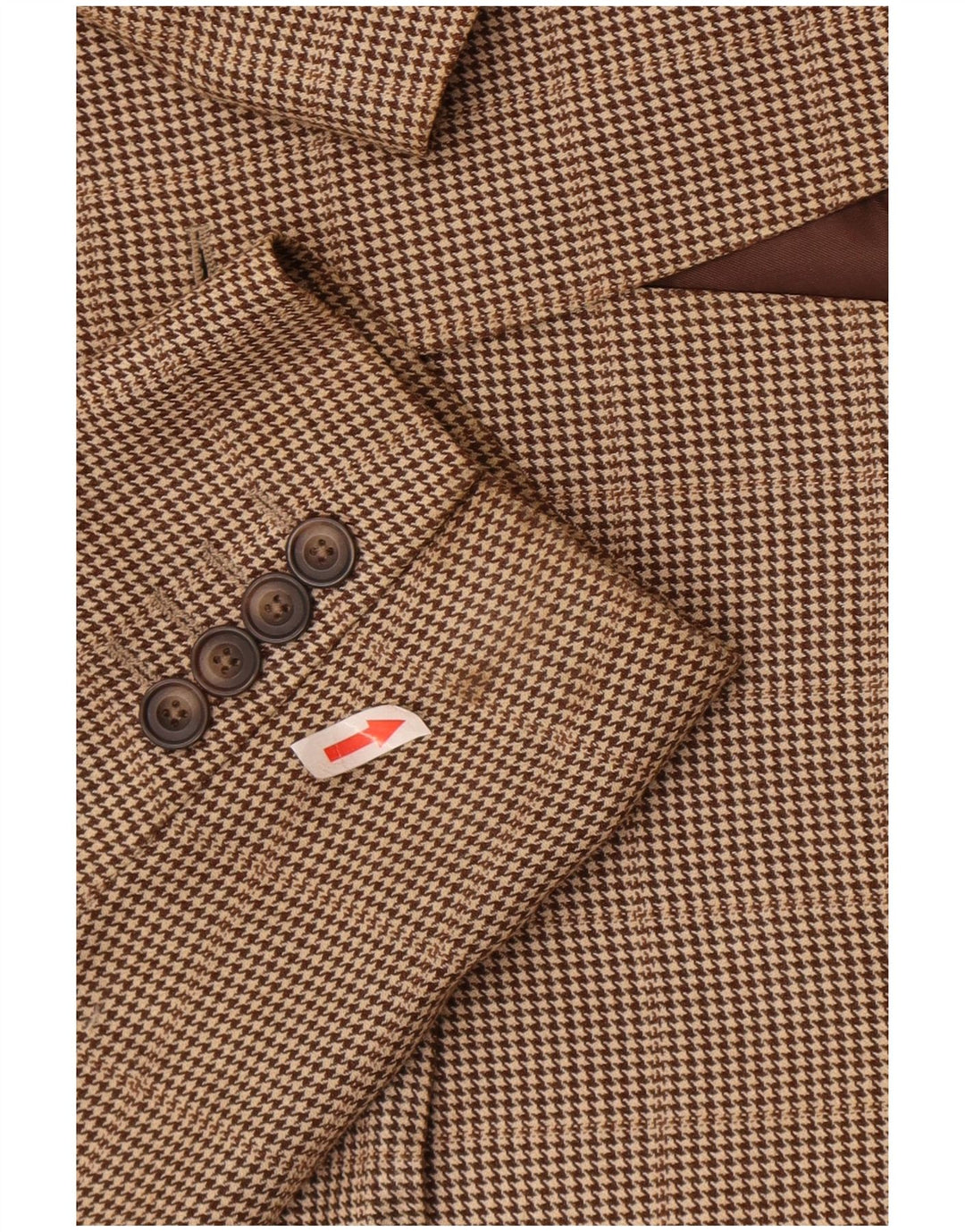 Giacca blazer da uomo a 2 bottoni Aquascutum UK 42 XL lana pied de poule marrone