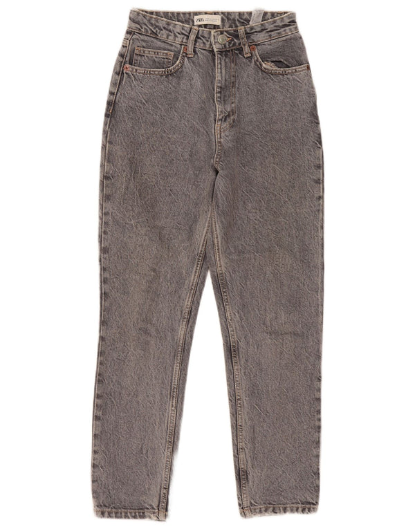 Jeans Zara da donna a vita alta EU 34 2XS W24 L26 Cotone grigio