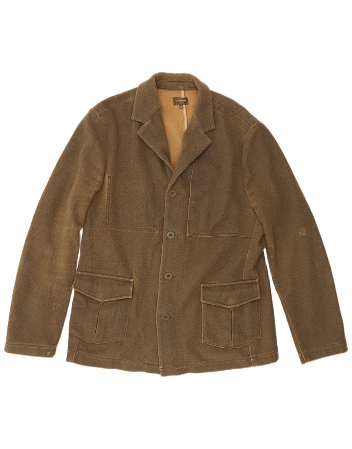 Giacca blazer a 3 bottoni da uomo Calvin Klein UK 44 2XL Poliestere kaki