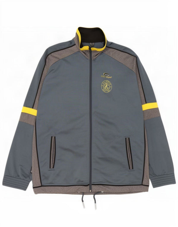 Brugi Mens Graphic Tracksuit Top Jacket XL Grey Colourblock Polyester