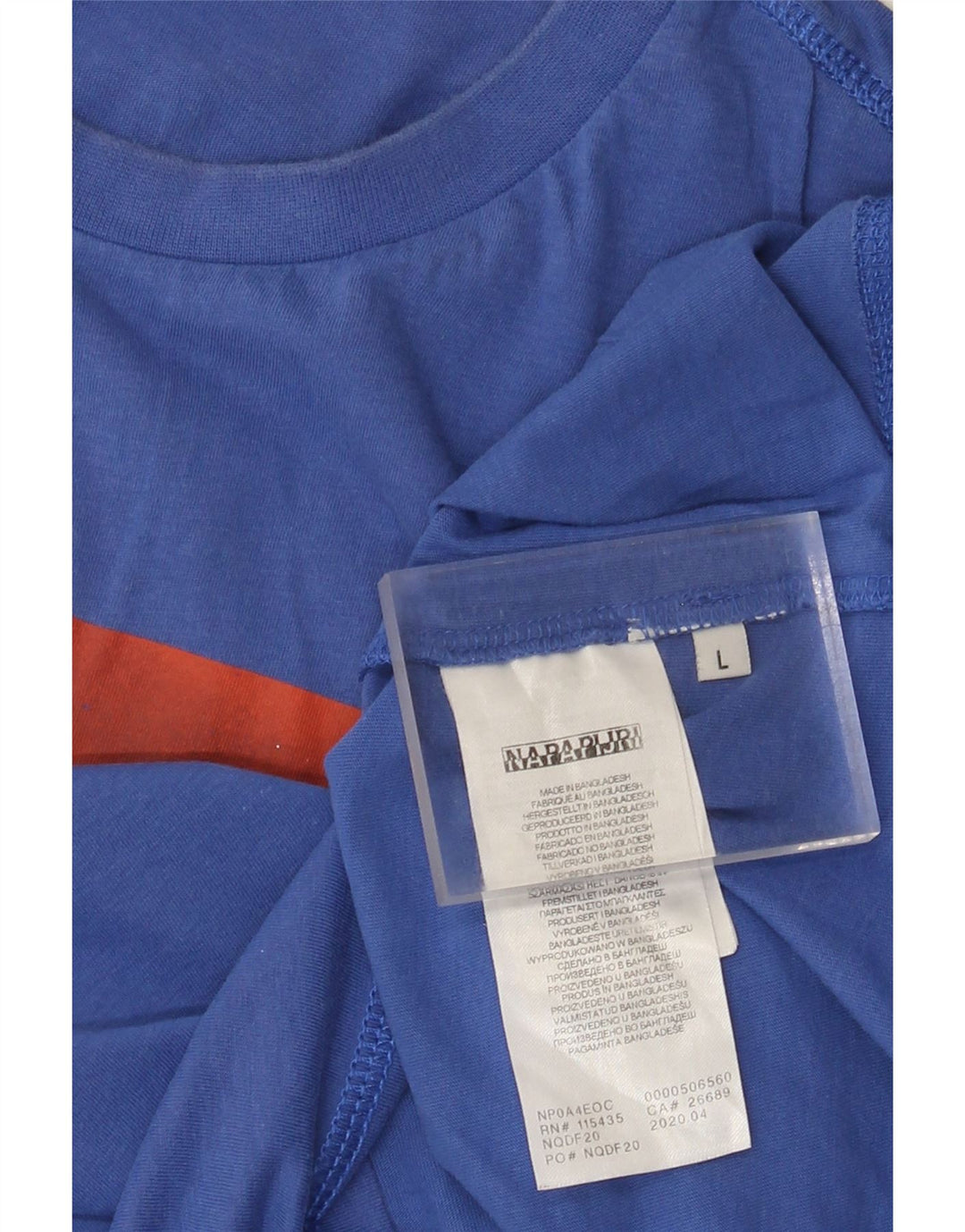 T-shirt grafica da uomo Napapijri Top grande in cotone blu