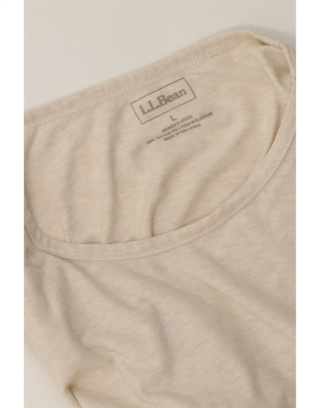 L.L.BEAN Womens Top Long Sleeve UK 16 Large Beige Cotton Vintage L.L.Bean and Second-Hand L.L.Bean from Messina Hembry 