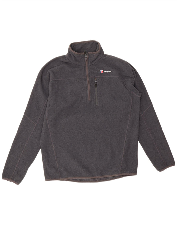 Maglione in pile da uomo Berghaus con zip e collo in poliestere grigio medio
