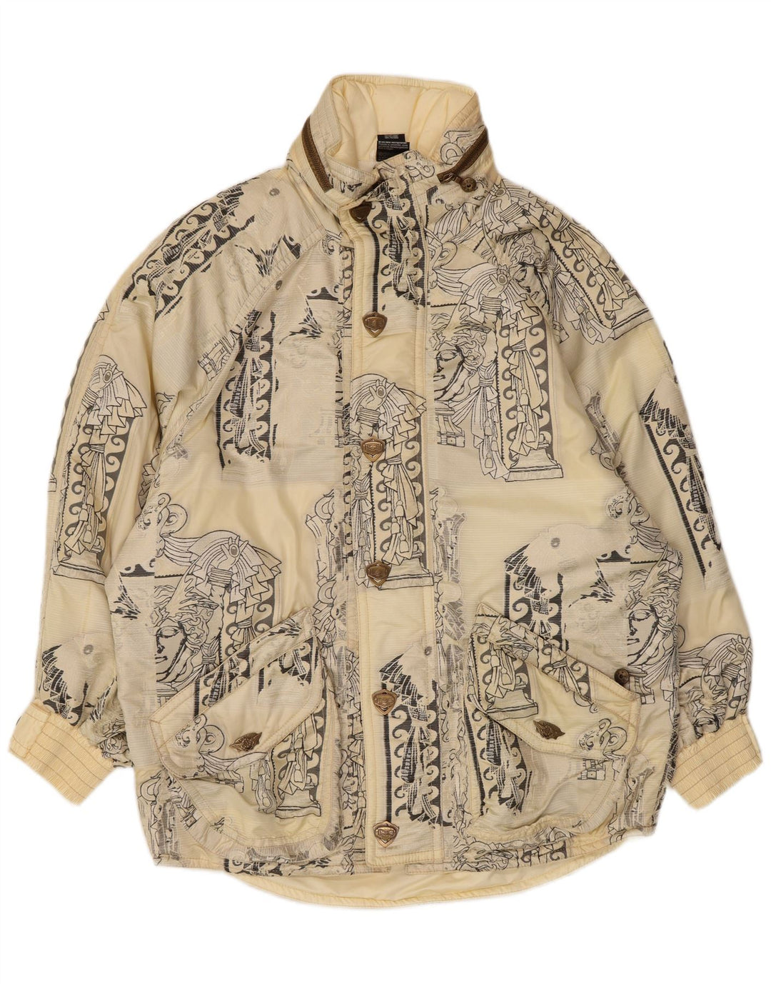 Emmegi Giacca imbottita da uomo con vestibilità ampia con cappuccio UK 36 Small Beige Poliestere