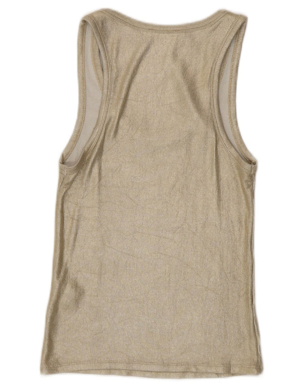 Canotta da donna Zara UK 12 viscosa oro medio