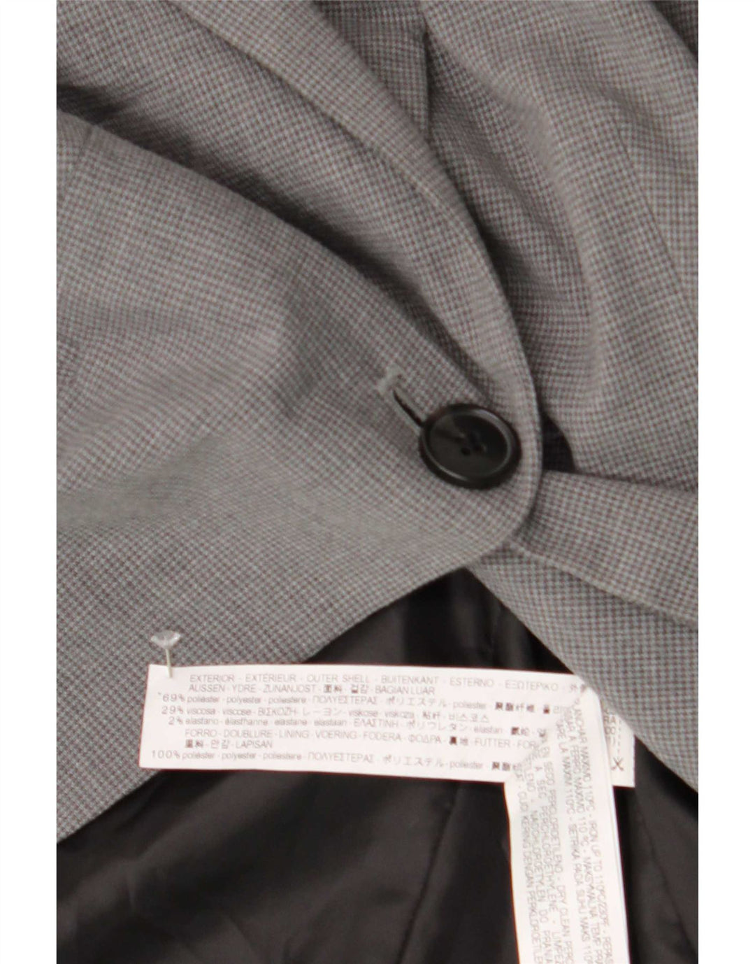 Giacca blazer a 1 bottone da donna Zara EU 42 grande poliestere grigio pied de poule
