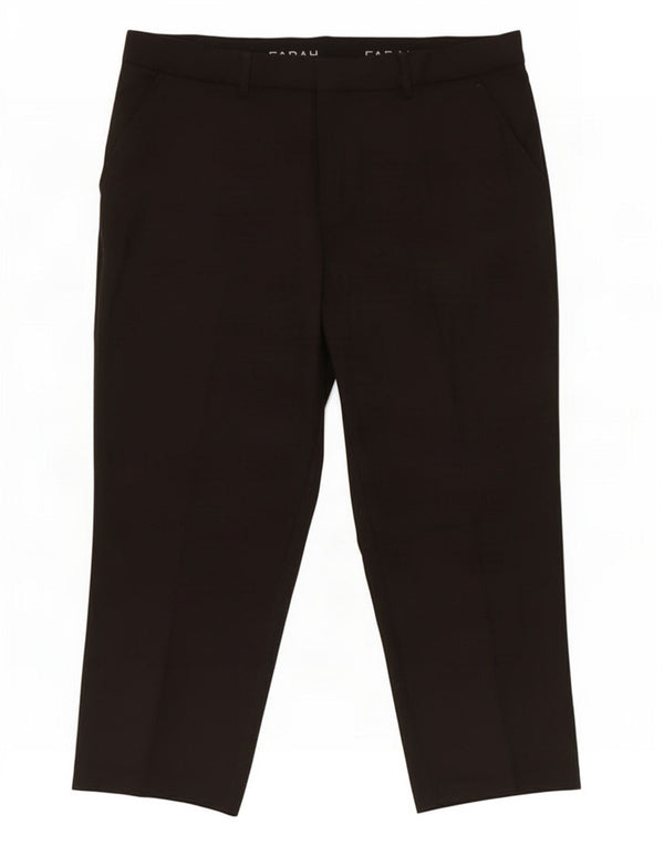 Pantaloni da abito dritti da uomo Farah W40 L27 poliestere nero