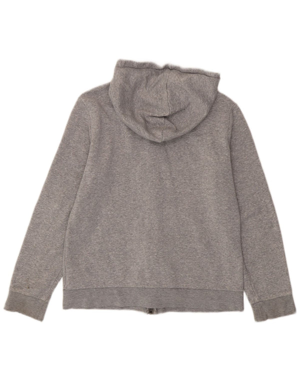 Maglione con cappuccio e zip corto da donna ADIDAS UK 16/18 Large in cotone grigio