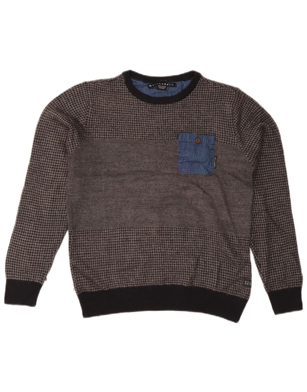 Maglione maglione girocollo da ragazzo BILLABONG 11-12 anni grande pied de poule grigio