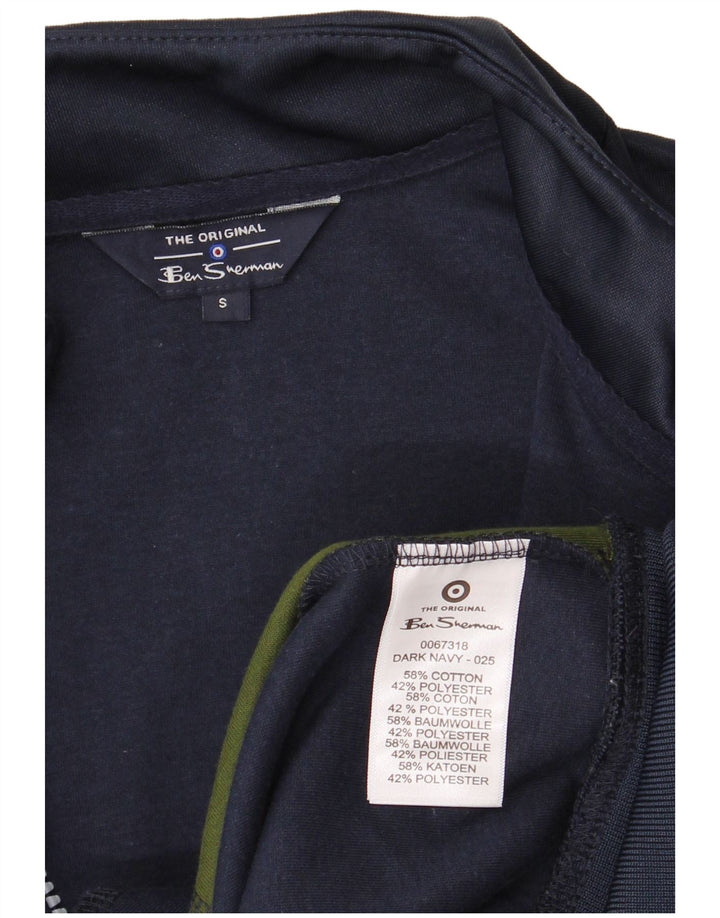 Giacca da tuta da uomo BEN SHERMAN piccola in cotone color block blu navy
