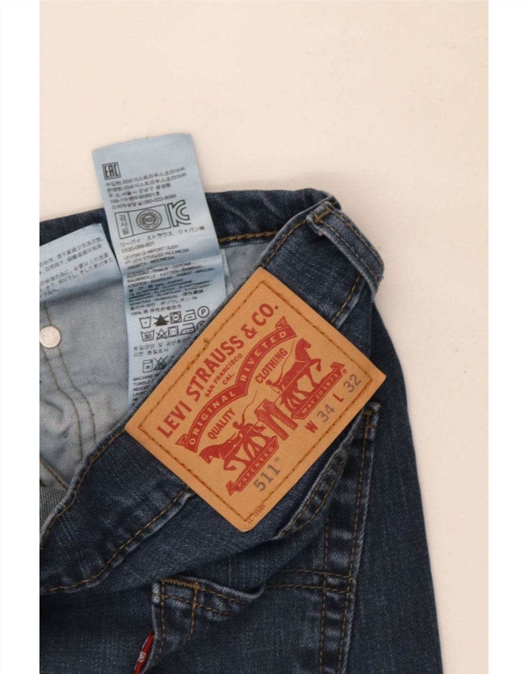Jeans Levi's da uomo 511 slim affusolati W34 L25 cotone blu navy