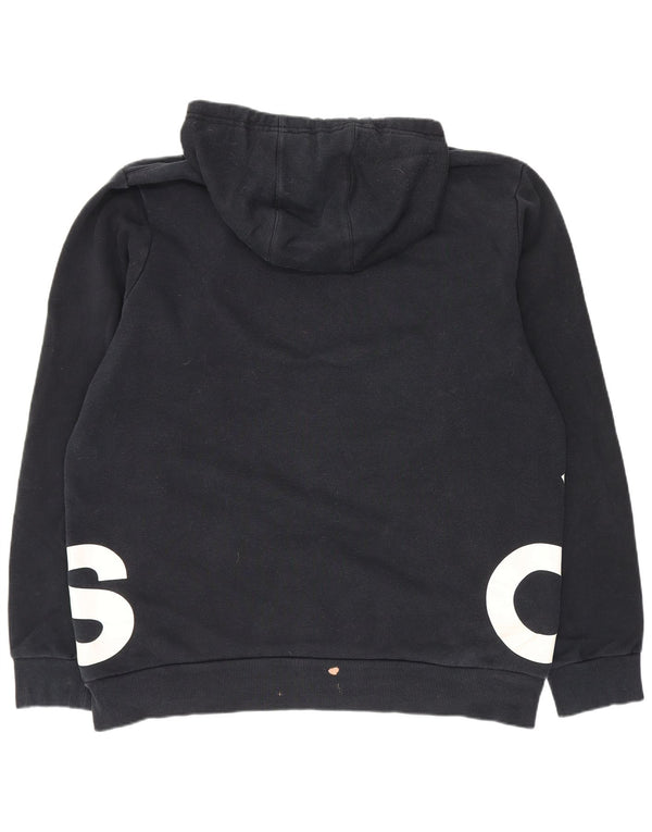 Felpa con cappuccio grafica da uomo Adidas Large in cotone blu navy
