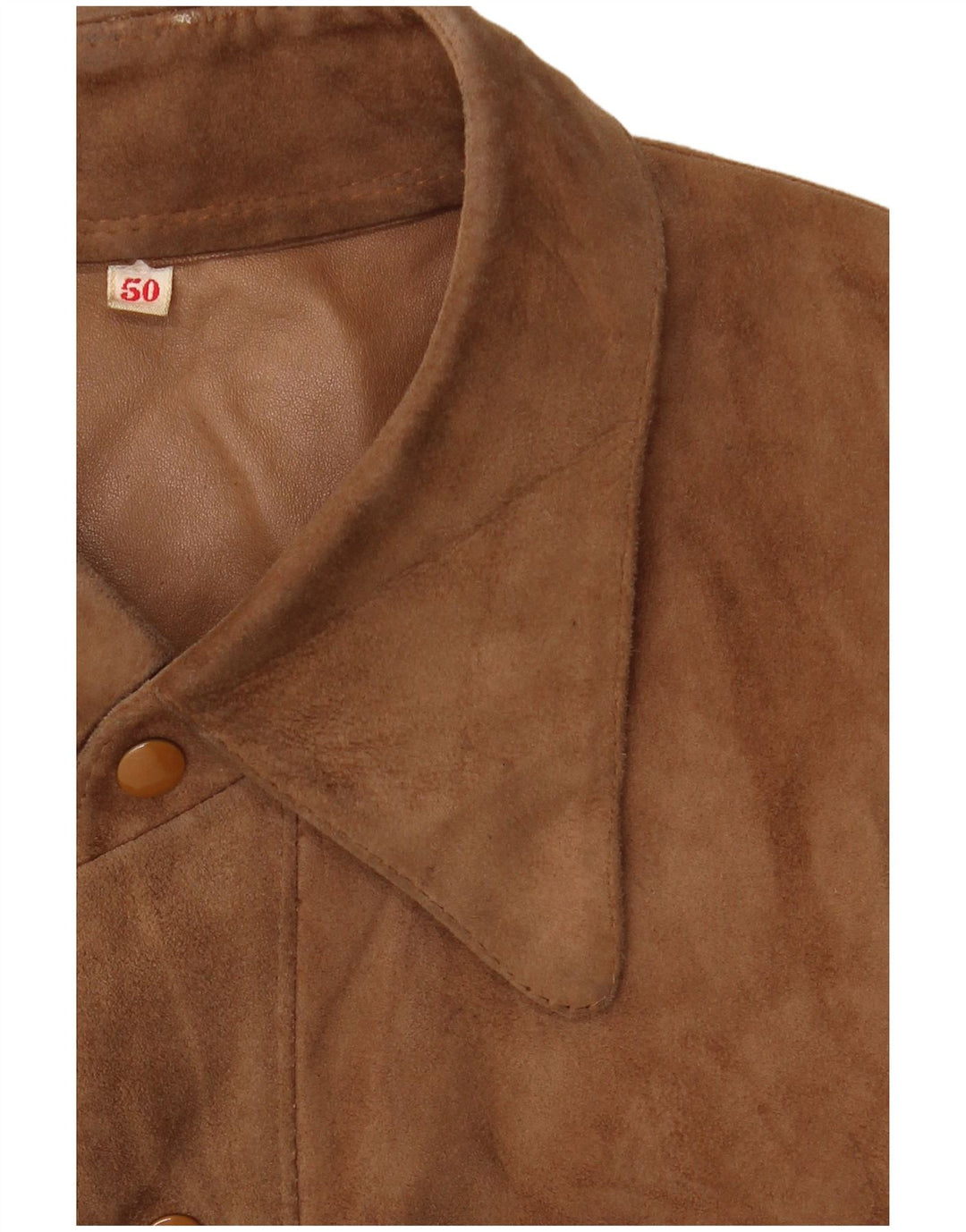 Camicia vintage da uomo in pelle scamosciata IT 50 Marrone medio