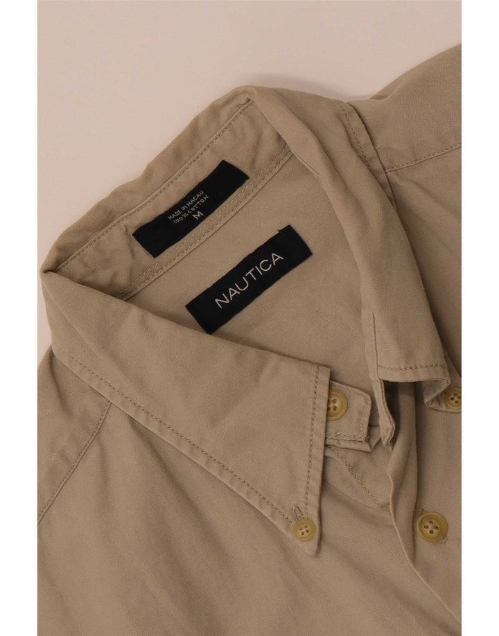 Camicia grafica da uomo a maniche corte Nautica in cotone beige medio