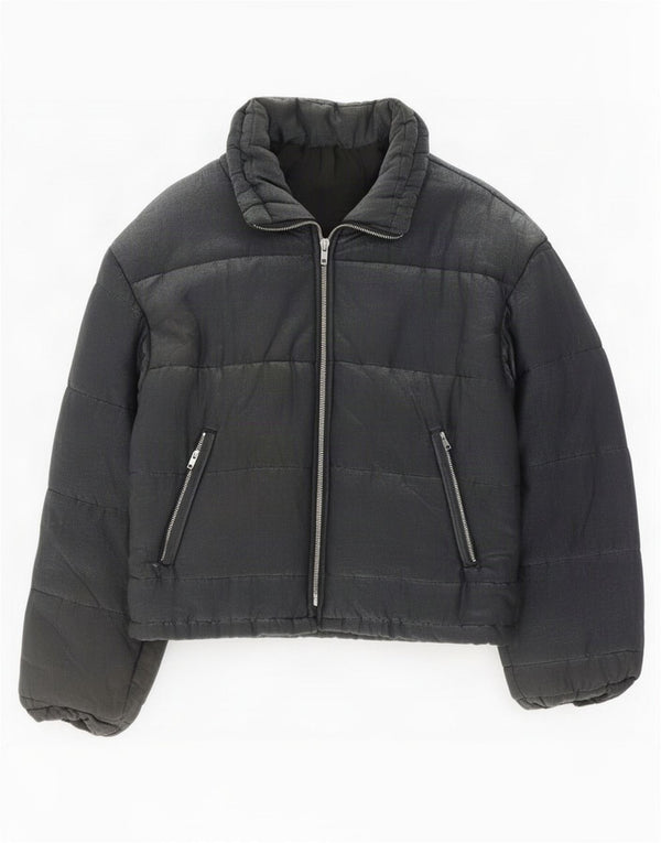 Giacca imbottita vintage da donna UK 14 grande nera