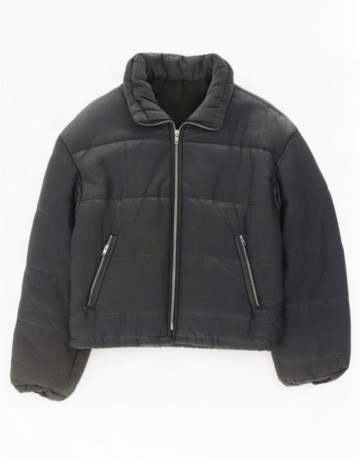 Giacca imbottita vintage da donna UK 14 grande nera
