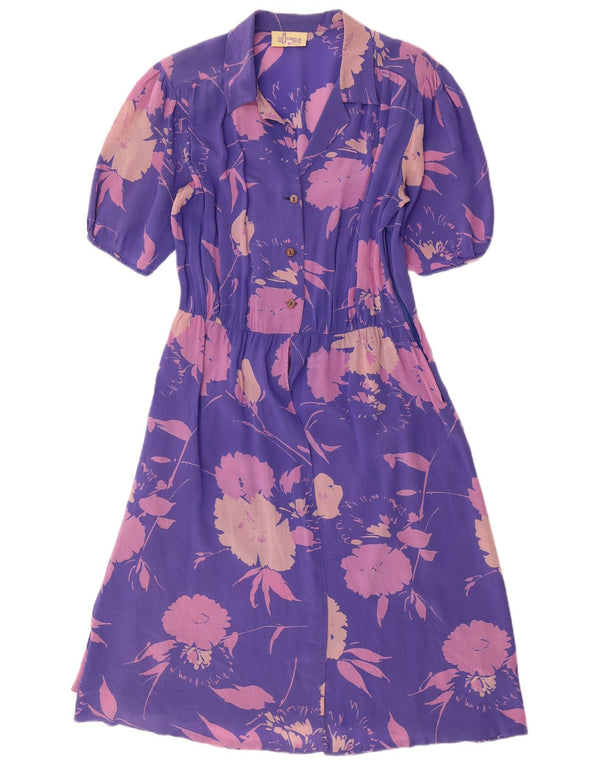 Abito a trapezio da donna Albinea UK 16 Grande acetato floreale viola