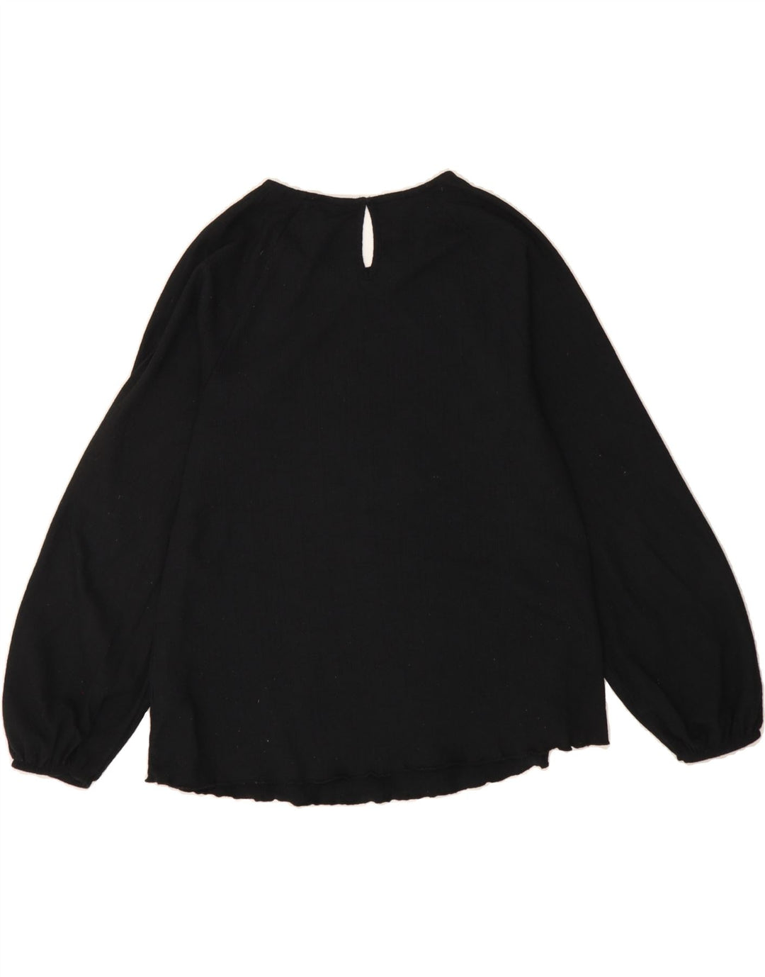 MARKS & SPENCER Womens Long Sleeve Blouse Top UK 10 Small  Black Polyester Vintage Marks & Spencer and Second-Hand Marks & Spencer from Messina Hembry 