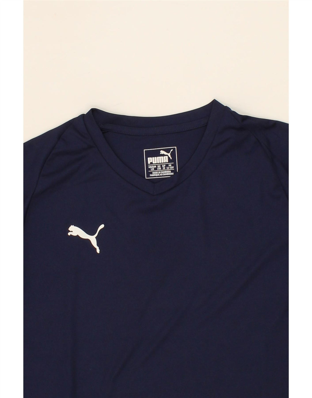 PUMA Boys T-Shirt Top 11-12 Years  Navy Blue Polyester Vintage Puma and Second-Hand Puma from Messina Hembry 