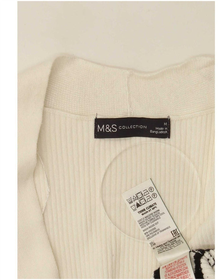 Maglione cardigan lungo da donna Marks & Spencer UK 14 medio bianco sporco