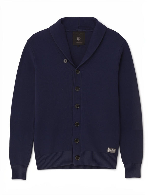 Maglione cardigan da uomo Jack & Jones grande cotone blu navy